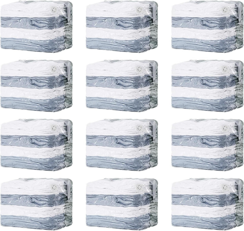 TAILI 12 Pack Vacuum Storage Bags, Space Saver Bags, Jumbo Cube 31x40x15 Inch, Extra Large Vacuum Seal Bags for Comforters, Blankets, Bedding, Clothing, Space Saving Closet Organization, Cream