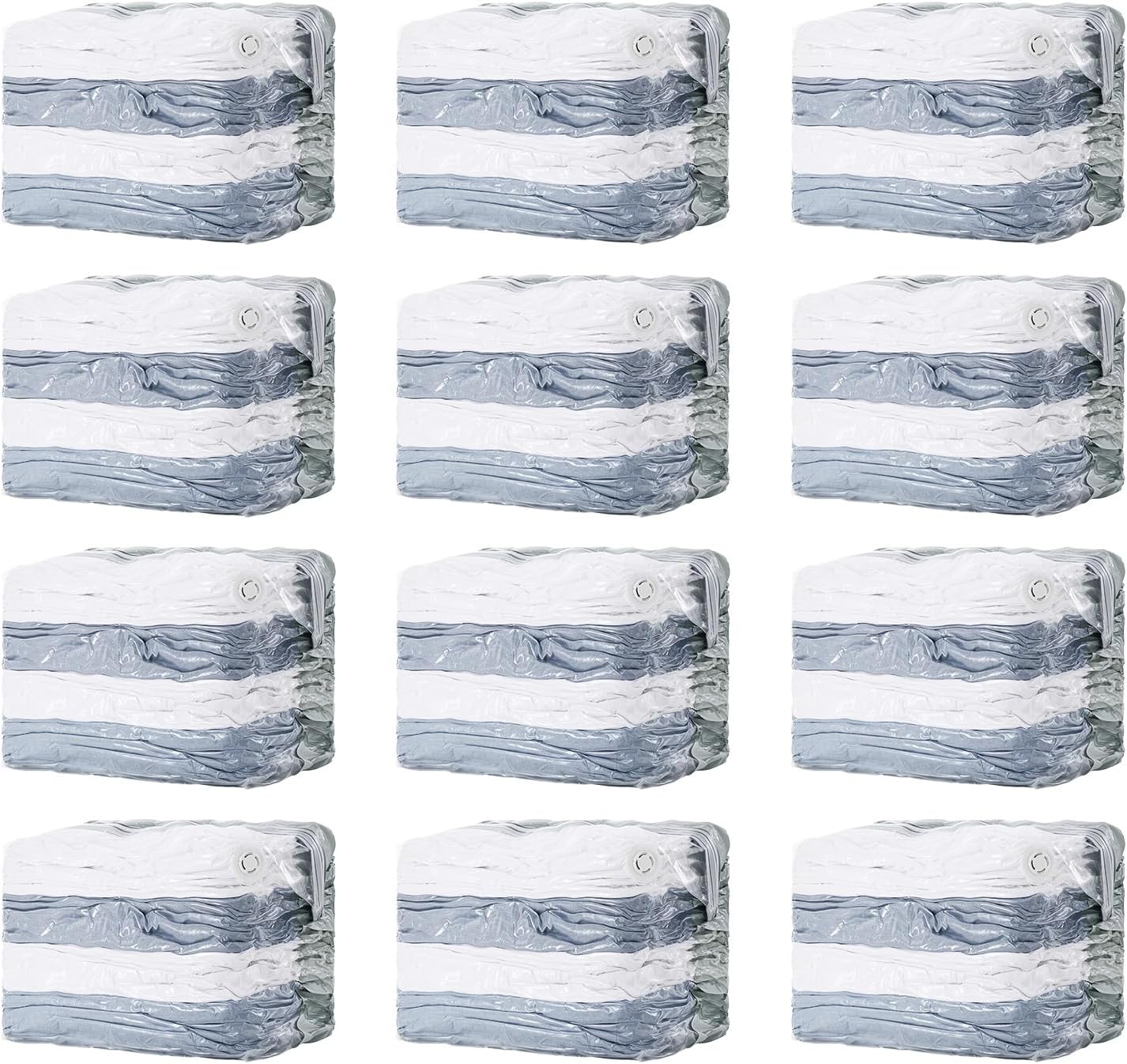 TAILI 12 Pack Vacuum Storage Bags, Space Saver Bags, Jumbo Cube 31x40x15 Inch, Extra Large Vacuum Seal Bags for Comforters, Blankets, Bedding, Clothing, Space Saving Closet Organization, Cream