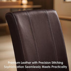 CHUN YI Dining Chairs Set of 4, Faux Leather Dining Room Chairs, High Back Upholstered Parsons Chairs for Dining Room Kitchen Side Chair with Sturdy Wood Legs, Brown (Only Chair)