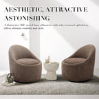 COLAMY Modern Swivel Accent Chair with Hidden Storage, 360° Barrel Swivel Chair, Small Swivel Armchair for Living Room/Bedroom, Brown