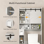 LAUSAINT HOME Over The Toilet Storage Cabinet, Bathroom Storage Cabinet Over Toilet with Anti-Tip Device, Space-Saving Toilet Shelf, for Laundry, Room, Bathroom
