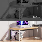 Yecaye 62.8in(4x15.7in) Cable Raceway, Large Under Desk Cable Management for Server Rack Wire Raceway, Wire Management Tray, Cord Organizer for Gaming Desk, Black