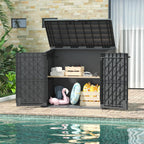 36 Cu Ft Resin Outdoor Storage Shed, Weatherproof Horizontal Outdoor Storage Cabinet with Dual Lock Door for Backyard, Patio, Garage, Garden(Black)