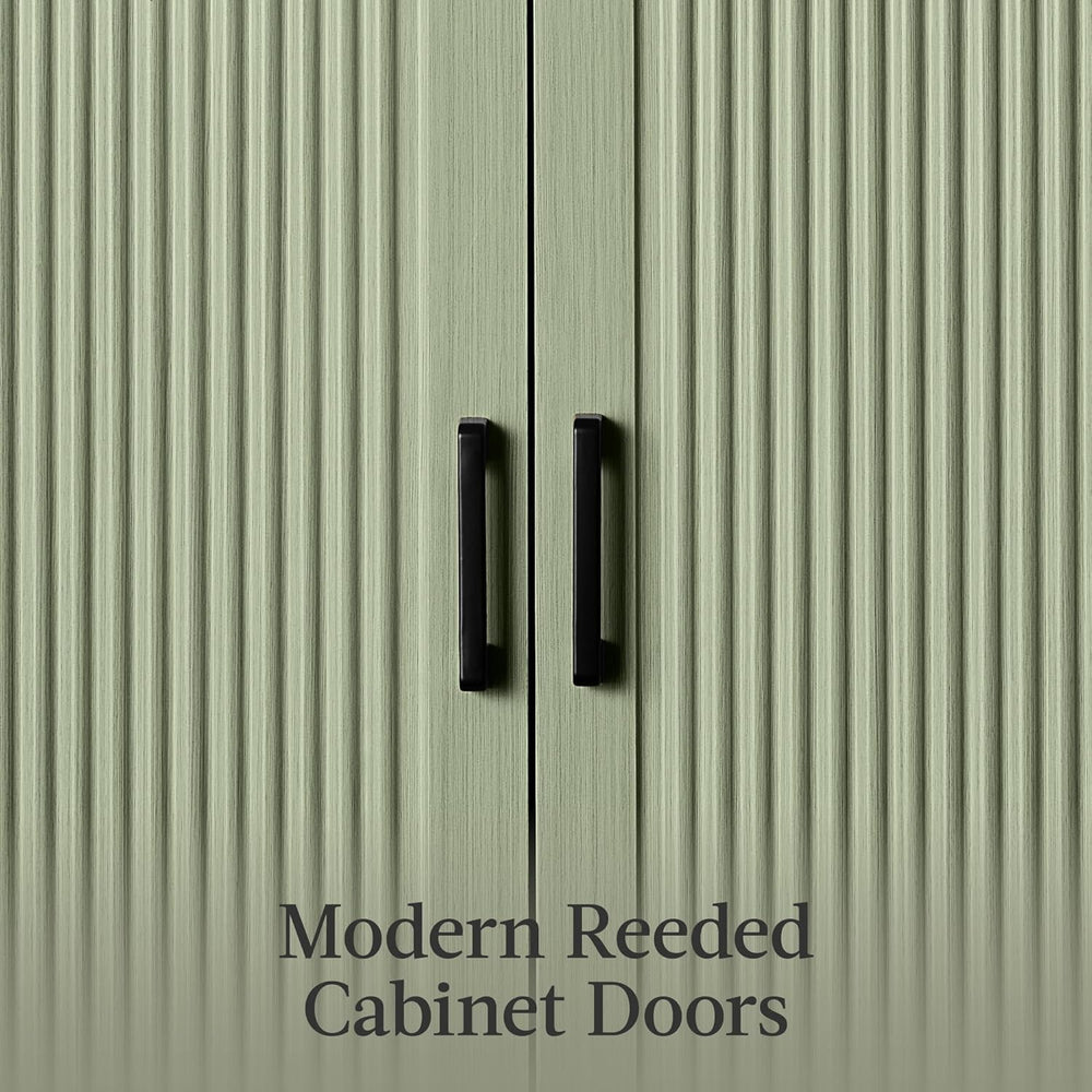 Best Choice Products 72" Tall Arched Pantry Cabinet w/Reeded Doors, 5-Ti...