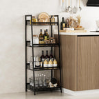 Masupu 4 Tier Bathroom Shelf, Bathroom Organizer and Storage for Small Space, Free-Standing Metal Rack Shelves Waterproof for Kitchen, Bathroom, Laundry, Toilet, Black