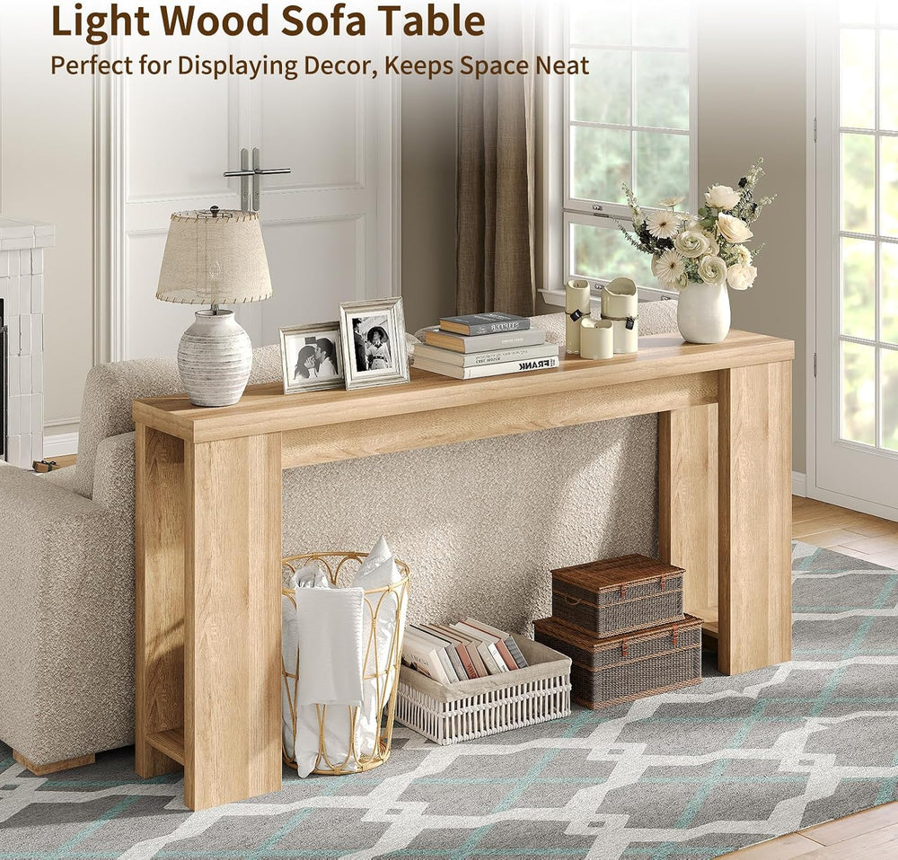 FUSOU 70.9'' Long Console Table, Sofa Table Behind The Couch, Farmhou...