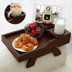 GHKINMAL Couch Cup Holder Tray, 15.4"x9.9" Large 4 in 1 Couch Armrest Table with 360°Rotated Phone Holder, Non-Slip Clip on Side Table for Drinks/Remote/Snacks, Ideal Gift for Husband, Wife, Parents