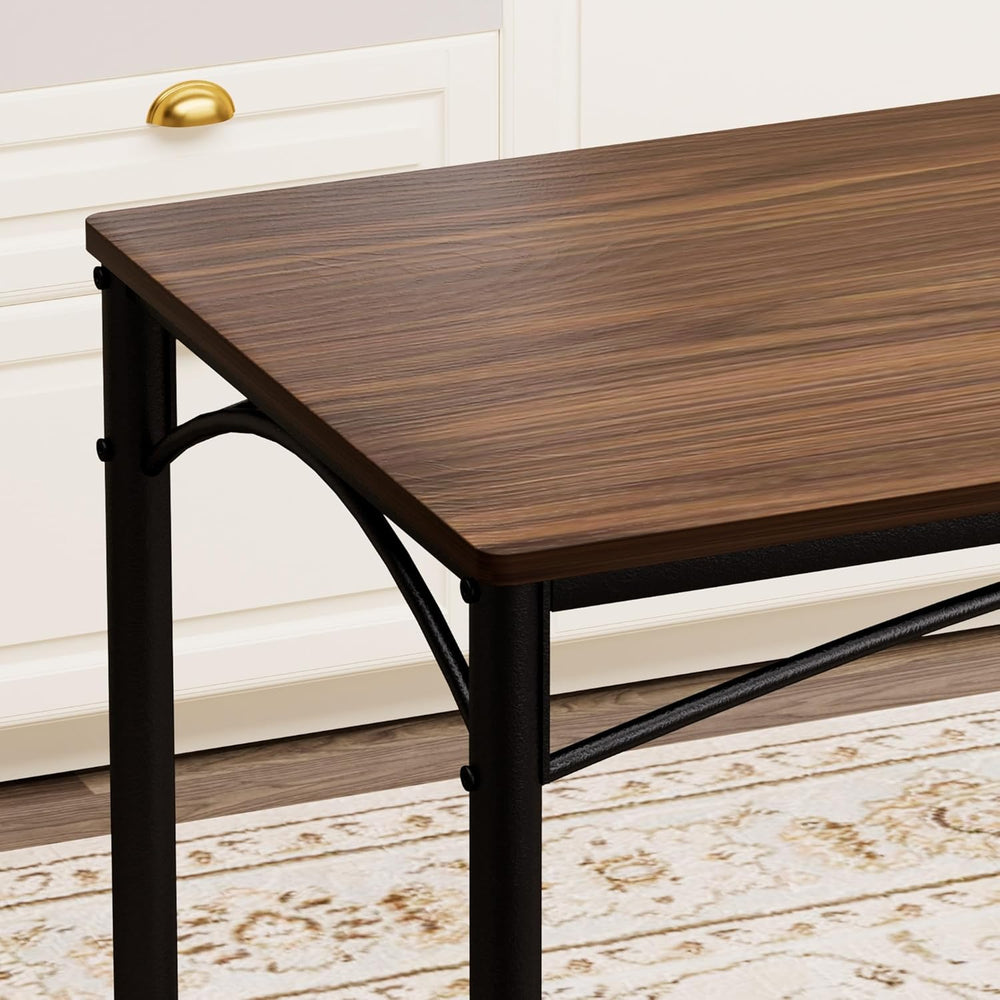 Dining Table Set for 4, Industrial Kitchen Table Set with 4 Upholstered Chair...