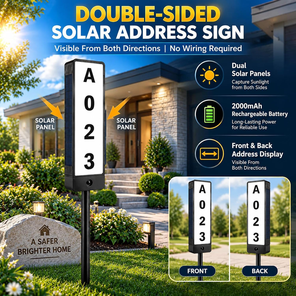 T-SUNUS Solar House Numbers for Outside, IP65 Waterproof Warm White & White