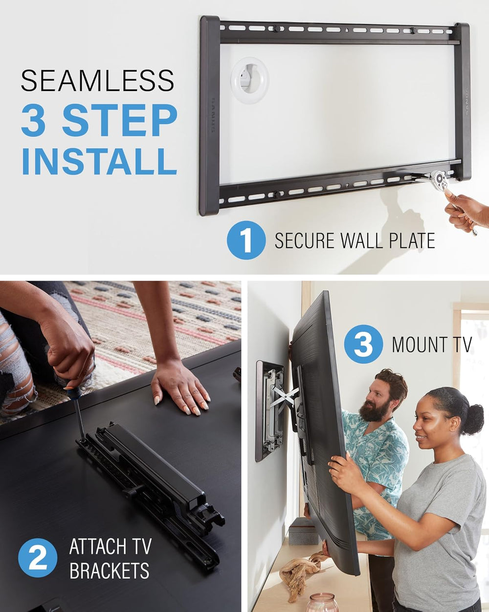 SANUS Tilting TV Wall Mount for 42" to 90" TVs - Universal Wall Mou...