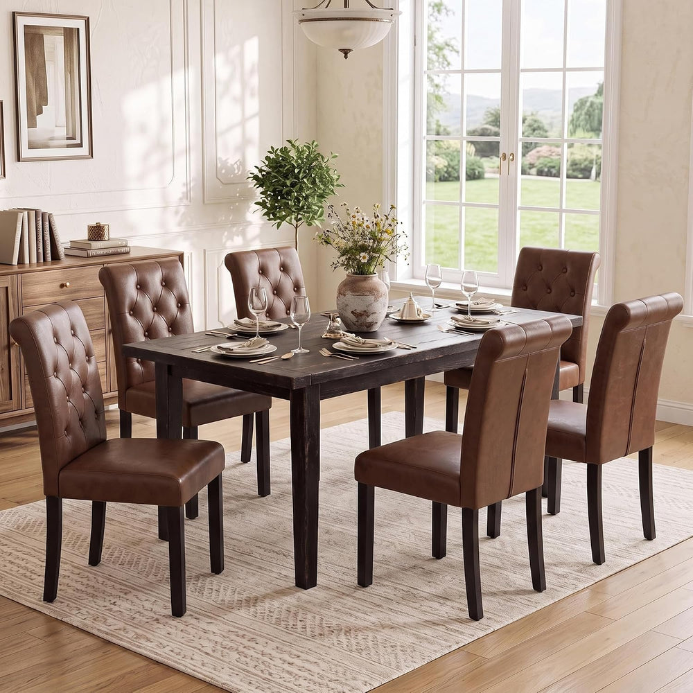 LSSPAID Dining Chairs Set of 6, Modern Armless Parsons Side Chairs, Upholster...