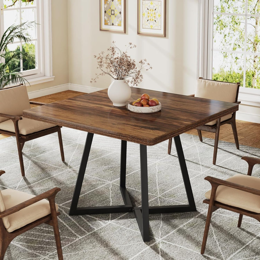Tribesigns Square Dining Table for 2, 31.5" Industrial Dinner Table with...