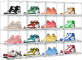 Acrylic Shoe Box, Sneaker Display Case Transparent Box Shoe Storage Bins Clear Plastic Stackable Boot Handbag Organizer Containers with Lids, 1Pack Size 12