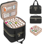 Yarwo Pill Bottle Organizer Storage Bag, 3 Layers Medicine Travel Case Empty with Demountable Design and Dividers for Pills, Potions, Vitamins and Emergency First Aid Supplies, Black (PATENT DESIGN)