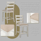 Signature Design by Ashley Skempton 24" Counter Height Upholstered Barstool, Set of 2, Antique White