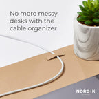 Nordik Leather Desk Mat Cable Organiser (Champagne Beige 89 X 43 cm) Premium Extended Mouse Mat for Home Office Accessories - Non-Slip Vegan Leather Desk Pad Protector & Desk Blotter Pad