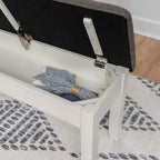Powell Furniture Jane Storage, Antique White Dining Bench,