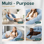 Bme 40" Ergonomic Wicker Papasan Chair