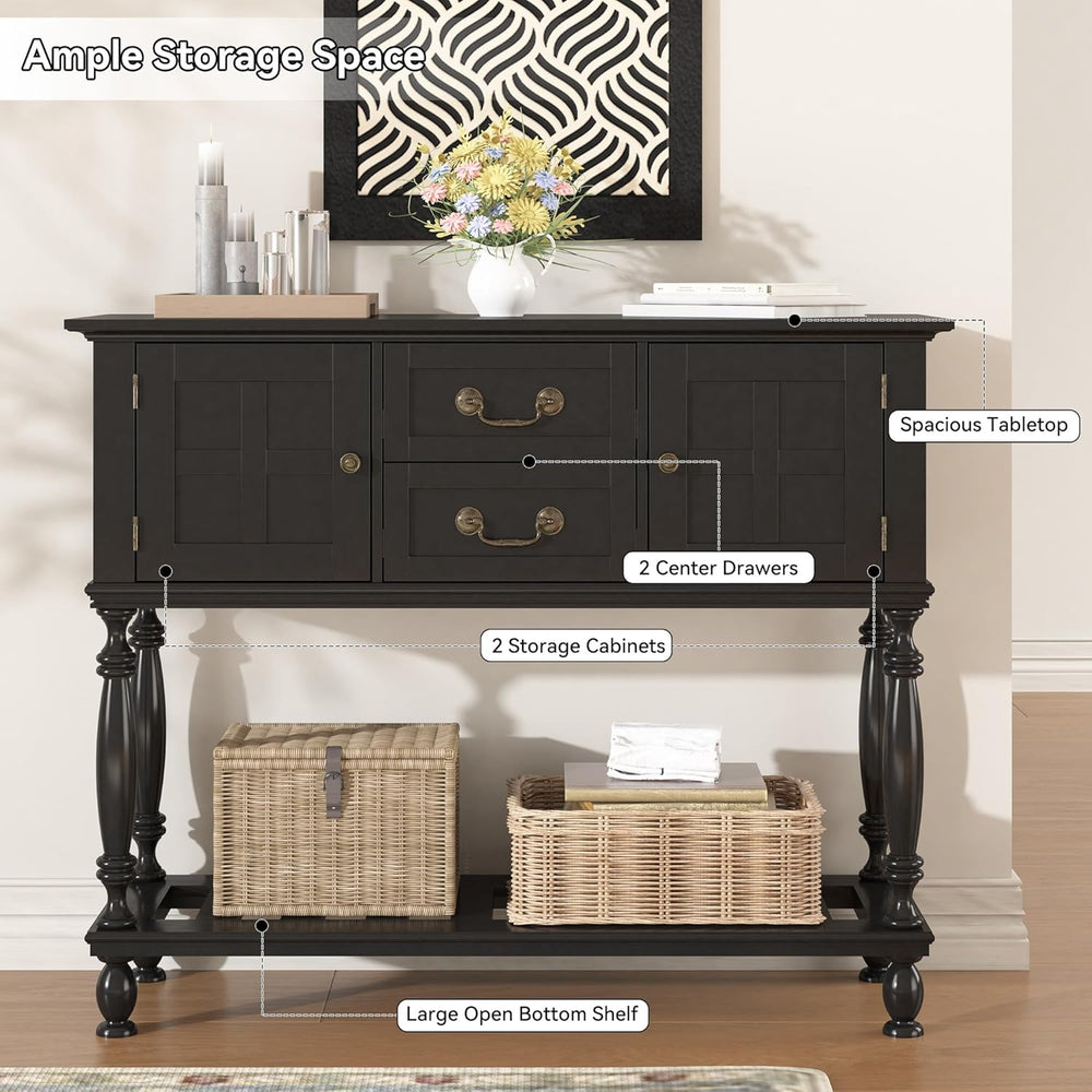 Farmhouse Console Table with Storage, Narrow Entryway Table with 2 Drawers &a...
