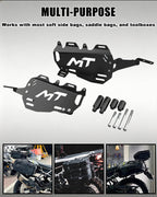 Black Motorcycle Side Cargo Rack Compatible with CFMOTO Ibex 450 2025 2026,Custom Design,Multi-Purpose,Side Luggage Rack,Saddlebag Support Carrier,CFMOTO Ibex 450 Accessories