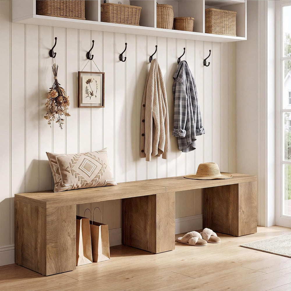 Tribesigns 78.74" Extra Long Dining Bench, Farmhouse Kitchen Wood Bench ...