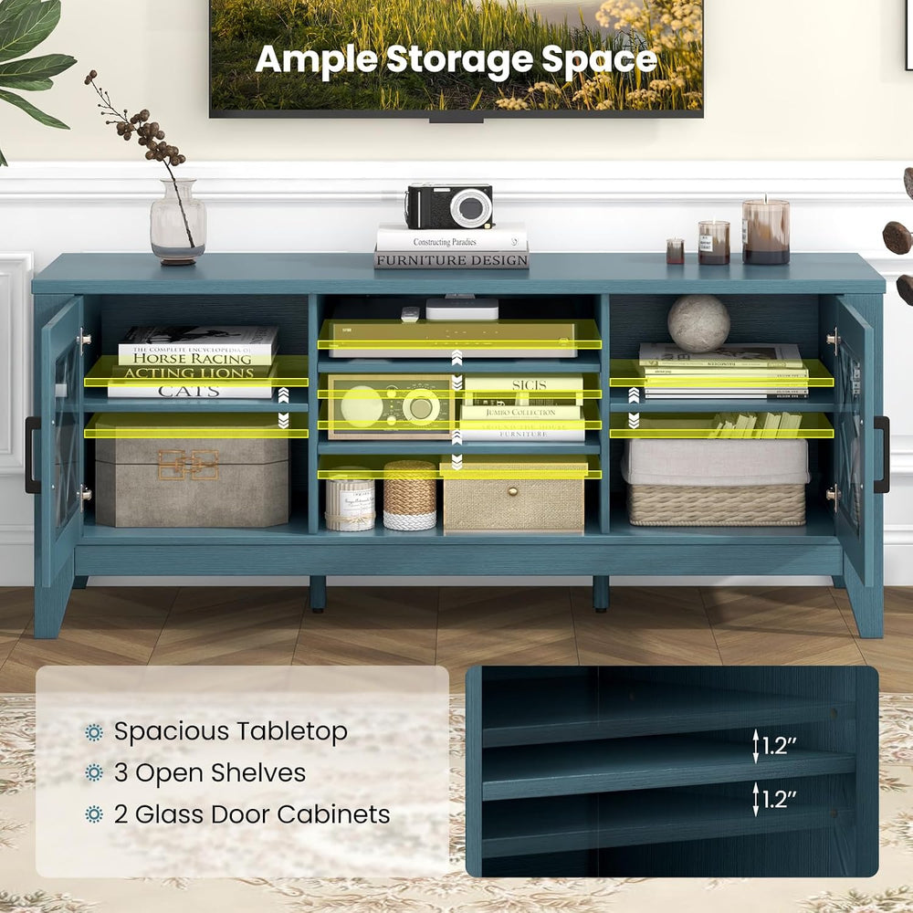 Tangkula Farmhouse TV Stand for TVs Up to 65-in, Classic Media Entertainment ...