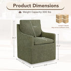 Upholstered Dining Chairs Set of 4, Modern Dining Room Chairs with Casters & Washable Cover, Rolling Accent Chair with Hidden Storage for Kitchen, Farmhouse, Living Room, Green, 4 Box