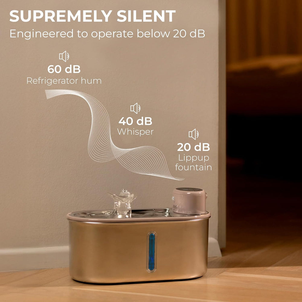 Wireless Cat Water Fountain Stainless Steel 108oz/3.2L, Cordless, Battery Ope...