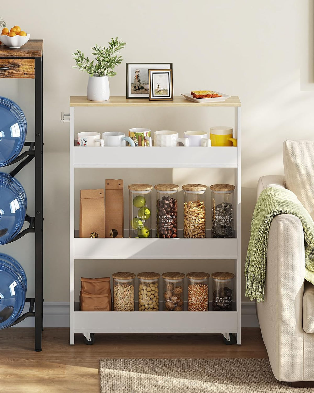 CHOEZON Slim Storage Cart with Wheels, 5.5" Narrow 4-Tier Rolling Cart, ...