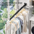 Clothes Drying Rack Wall Mounted(can fold Upward),Laundry Drying Rack,Laundry Room Organization,Wall Mounted Laundry Rack Folding,Retractable Clothing Rack,Collapsible Clothes Hanging Rack