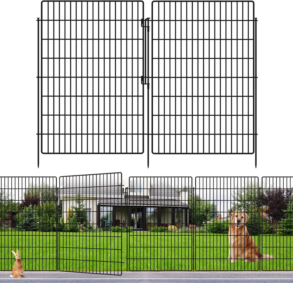 15 Panels Garden Fencing Animal Barrier with Lock, 40 in(H) X 36 ft(L) Dog Fe...
