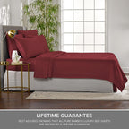 King Pillowcases by Pure Bamboo, Genuine 100% Organic Viscose Derived from Bamboo, Luxuriously Soft & Cooling, Double Stitching, Envelope Closure (2 King Pillowcases, Merlot)