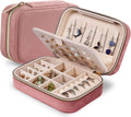 Dajasan Velvet Jewelry Box, Small Travel Jewelry Case, Portable Travel Jewelry Organizer Box for Women Girls (Pink)