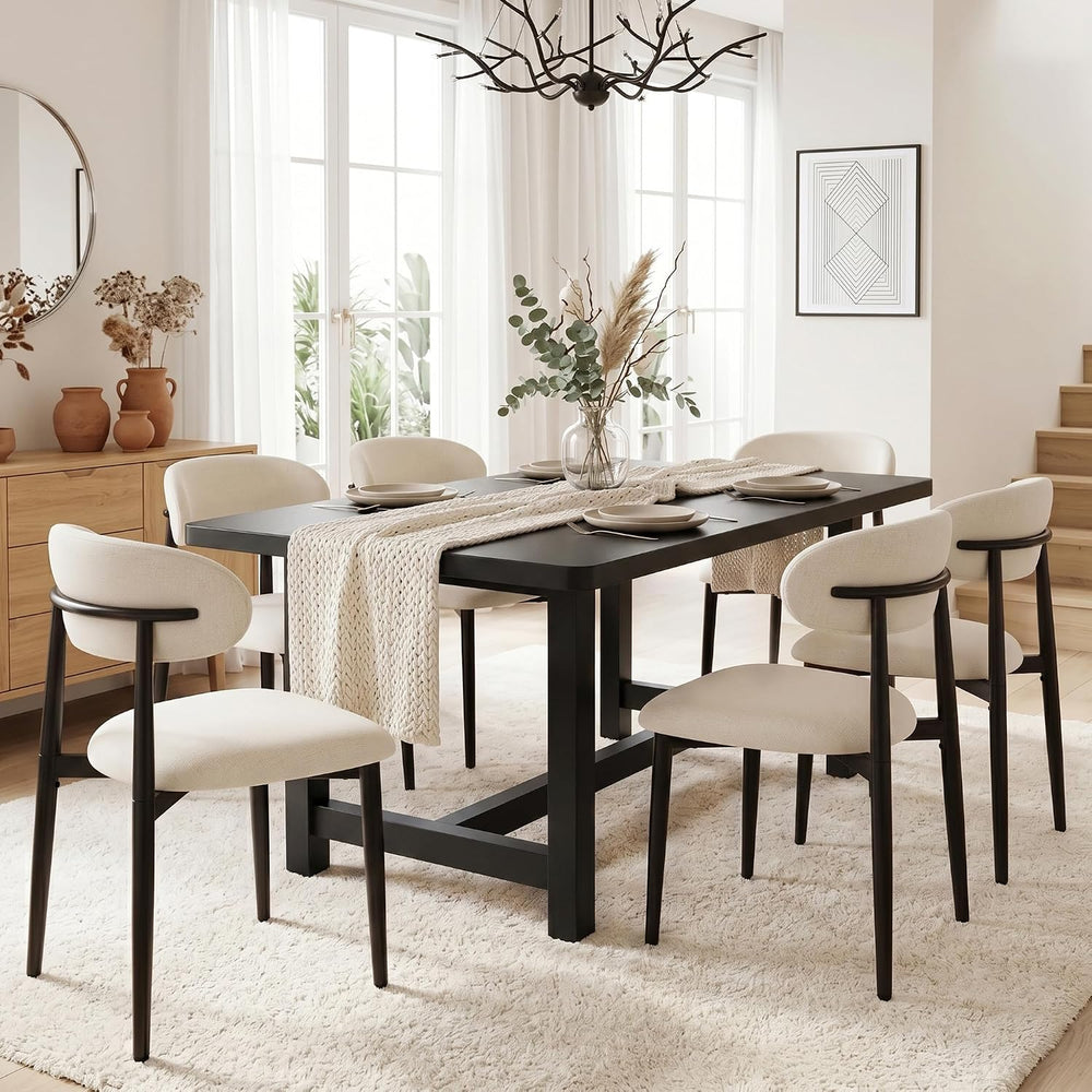 UVV Dining Chairs Set of 6, Metal Kitchen Chairs with Modern Fabric Upholster...