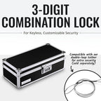 Vaultz Locking Medicine Storage Box with Combination Lock, 3.75" x 11.88" x 5.25", Black (VZ03480)