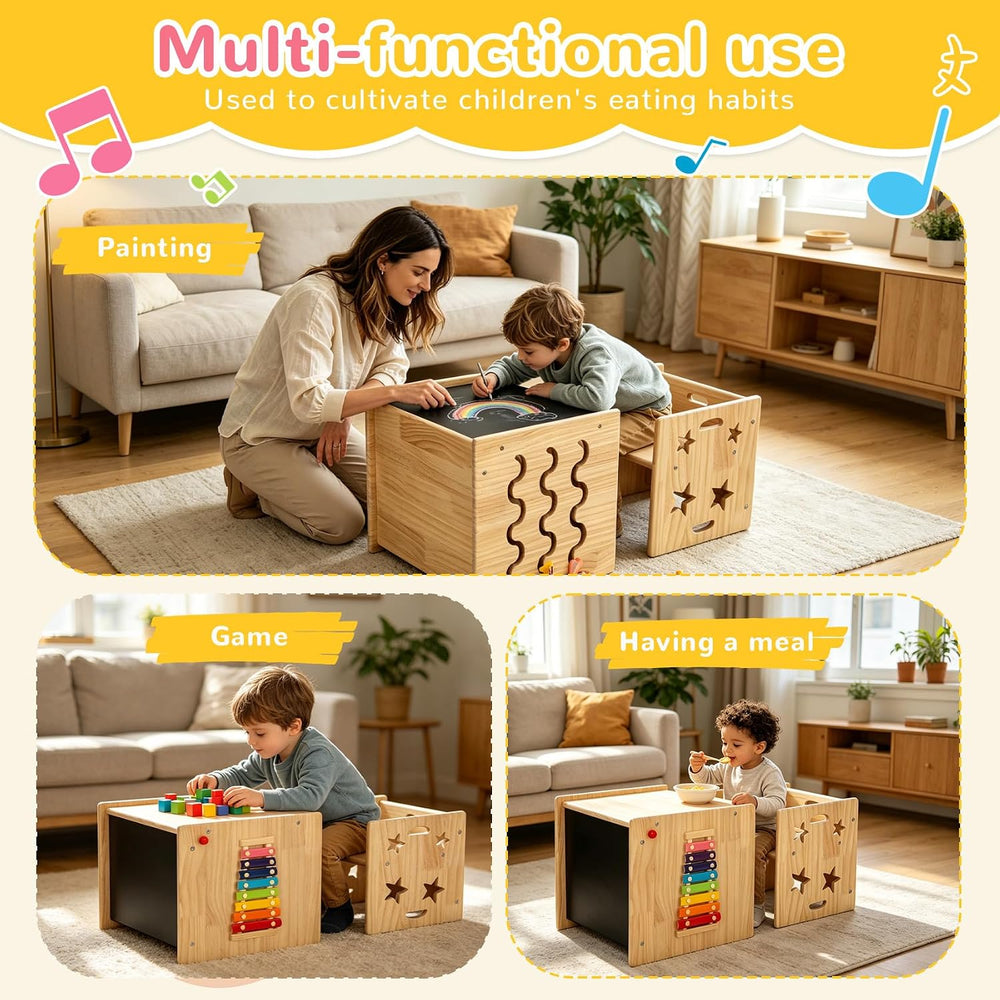 Montessori Weaning Table and Chair Set for Toddlers Age 1-3, Multi-Sensory | ...