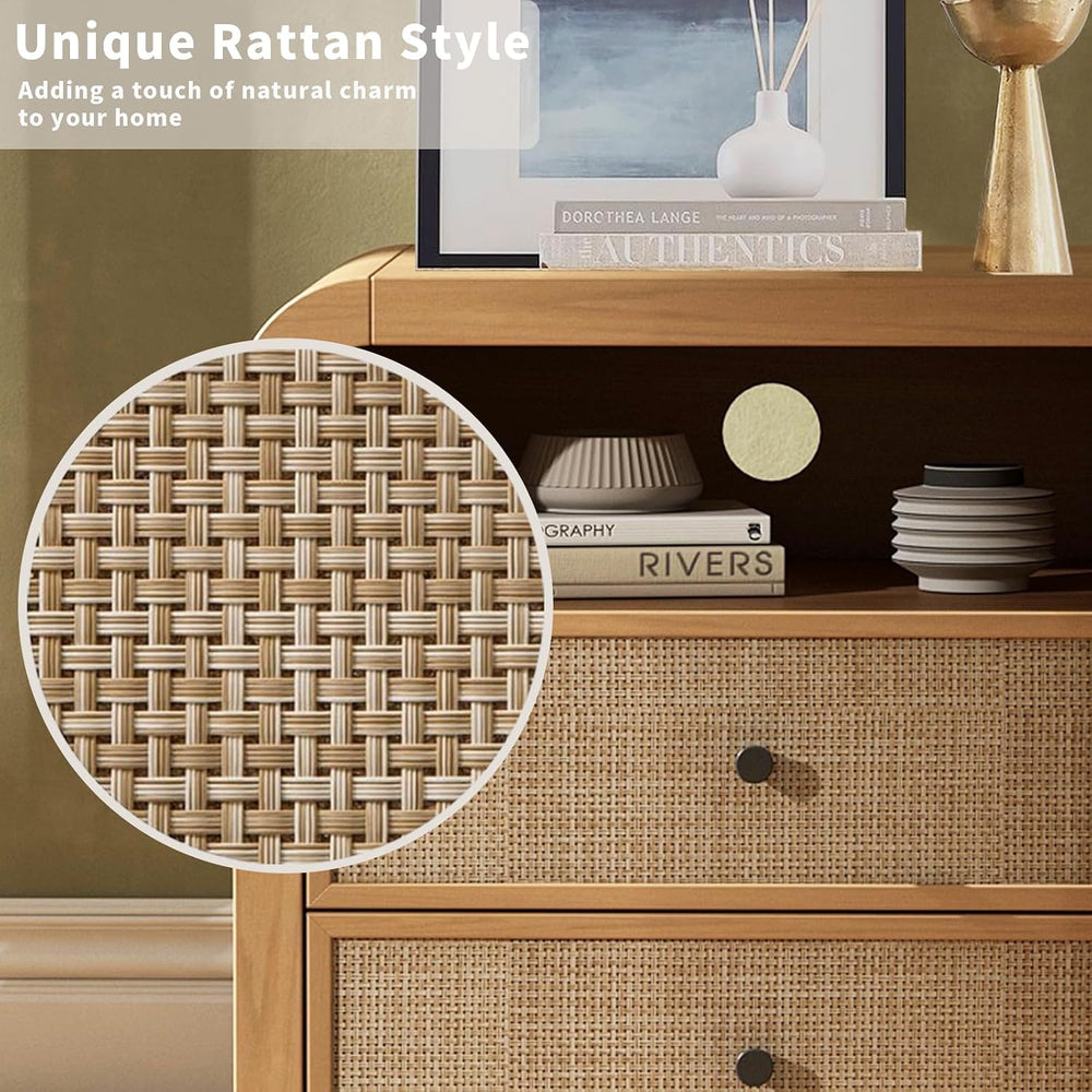 Rattan Nightstand, 23.6''