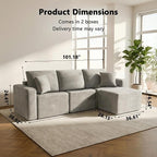 Homall Sectional Couches for Living Room, Modern Boneless Couch with Deep Seat, Upholstered Cloud Sofa, No Assembly Required (Grey, L Shaped Sofa)