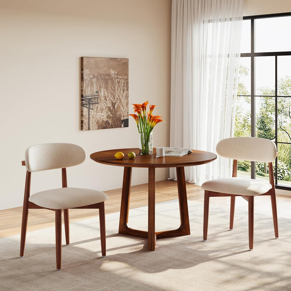 Wood Dining Chairs Set of 2, Modern Kitchen Chair, Upholstered Dining Chair w...