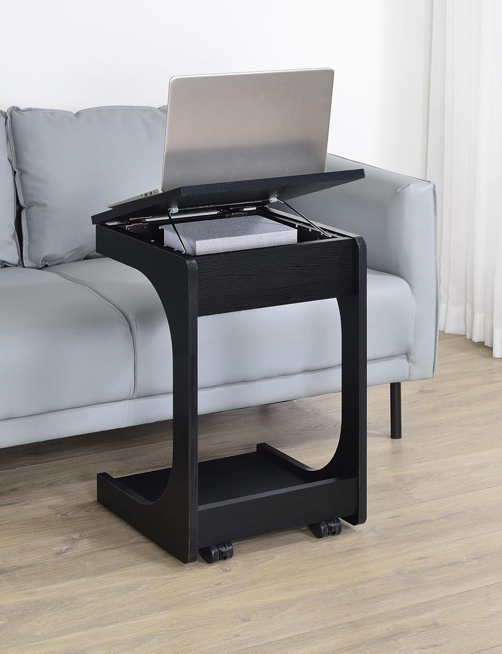Coaster Home Furnishings - Ralston - Wood - C-Shaped Lift-Top Side Table with...