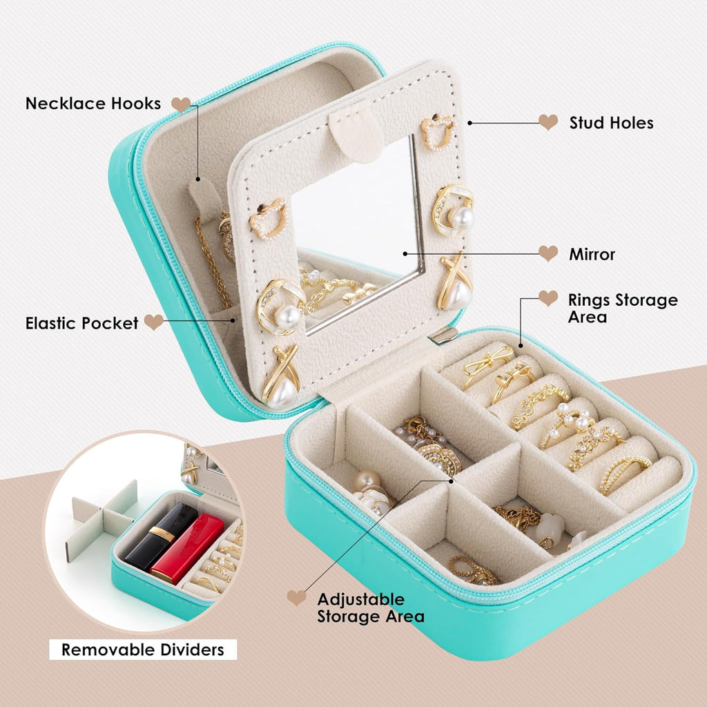 Birthday Gifts For Women, Initial Jewelry Box, Travel Jewelry Case, Gifts for Wife Girlfriend, Small Travel Jewelry Organizer, Gift for Girls, Graduation Gifts for Her, Bridesmaid Gifts