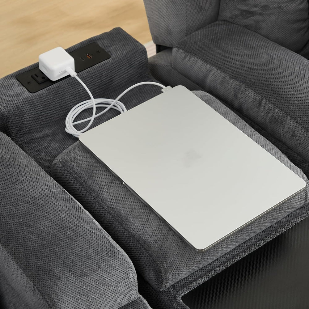 Center Console for Recliner, Fuctional Sofa Side Table with Storage Drawers, ...