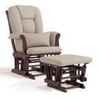 Storkcraft Tuscany Glider & Ottoman and Lumbar Pillow, Espresso/Taupe Swirl | GREENGUARD Gold Certified, Bonus Lumbar Cushion Included, Solid Wood Base, Smooth Motion, Award-Winning Nursery Rocking Chair