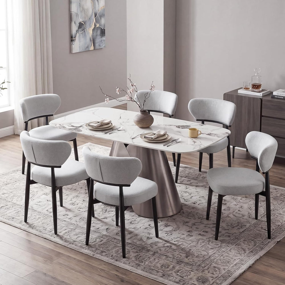 450LBS Dining Chairs Set of 6, Modern Upholstered Fabric Dining Chairs