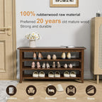 Wooden Storage Shoe Bench, Entryway Bench with 3-Tiers Height Adjustable, Shoe Rack Front Doors Entrances for Hallway Living Room,Mudrooms (Brown,39.4")
