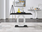 Furniturebox UK Giovani Black & White High Gloss Glass Dining Table with 4 Willow Chairs (Black & White High Gloss Glass Dining Table Set with 4 Elephant Grey Willow Chairs)