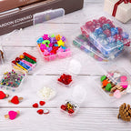 24 Packs Small Clear Plastic Beads Storage Containers Box with Hinged Lid for Storage of Small Items, Crafts, Jewelry, Hardware(2.12 x 2.12 x 0.79 Inches)