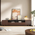 78.8 Inch TV Stand with Storage Cabinets for Living Room, TVs Media Console Entertainment Center with Drawers, Wood Fluted Television Stands with Open Shelves for Bedroom, Dark Brown Walnut