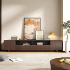 78.8 Inch TV Stand with Storage Cabinets for Living Room, TVs Media Console Entertainment Center with Drawers, Wood Fluted Television Stands with Open Shelves for Bedroom, Dark Brown Walnut