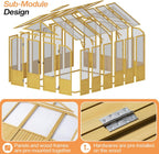 Jocisland 8x9.5x7.5 Ft Wooden Outdoor Storage Shed, Pre-Assembled Cedar Frame, Outdoor Shed with Lockable Door, Adjustable Roof Vents, Polycarbonate Panels for Outdoor, Garden, Backyard